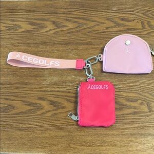 Cegolfs Pink Wallet Set with Wrist Strap